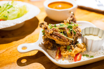 Fried Soft Shell Crab in the restaurant