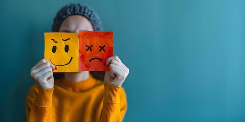 Obraz premium Emotion Regulation Strategies Infographic Visualizing Human Expressions and Mental Health Concepts