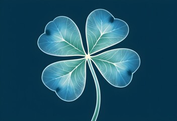 Four leaf clovers shape illustration, 3d render