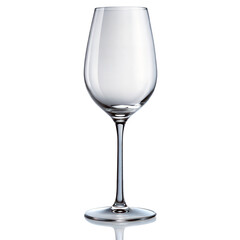 Clear empty wine glass on transparent background