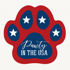 Vector illustration of patriotic pet celebrating 4th of July.