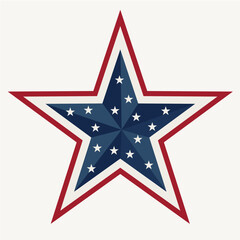 Vector illustration of patriotic star celebrating 4th of July.