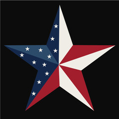 Vector illustration of patriotic star celebrating 4th of July.