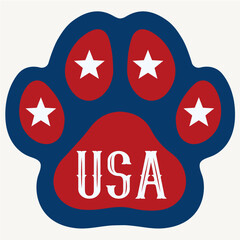 Vector illustration of patriotic pet celebrating 4th of July.