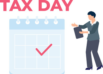 Boy looking at Tax Day reminder.