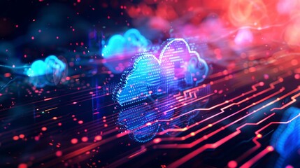 Fototapeta premium background digital data cloud