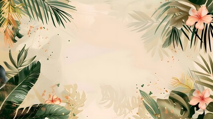 Universal tropical background in beige color