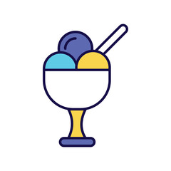 ice cream cup icon with white background vector stock illustration