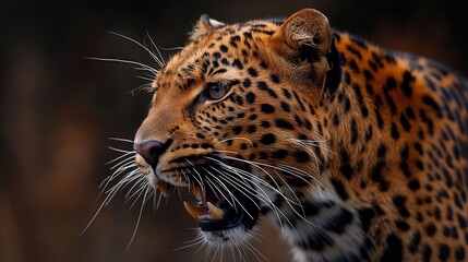 Leopard Mouth With Black Background created by ai