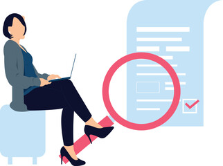 The girl is using a laptop.