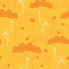 Vector orange seamless pattern background: Growing Up.