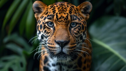 Obraz premium Leopard Mouth With Black Background created by ai