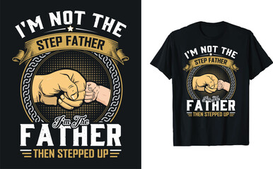   Vector Father's Day typography t-shirt design, Father's Day quotes t-shirt design, Best dad ever t-shirt template, Happy Father's Day, Papa Father's quote lettering with black background, dad