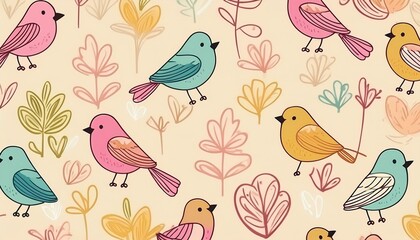 seamless pattern with birds