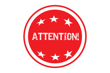 attention vector in red ink illustration on a white background
