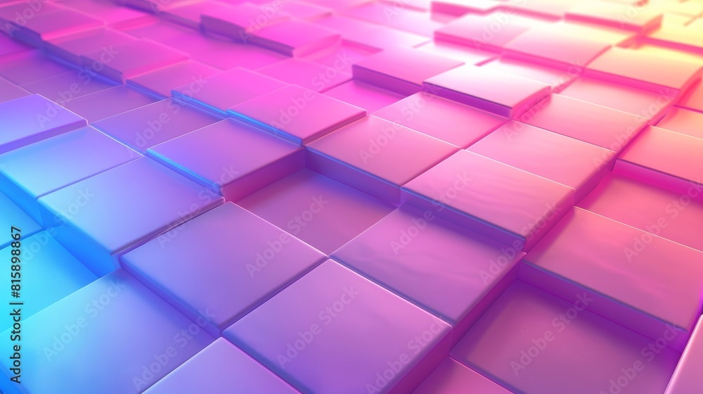 Poster background with square tiles in an abstract perspective.