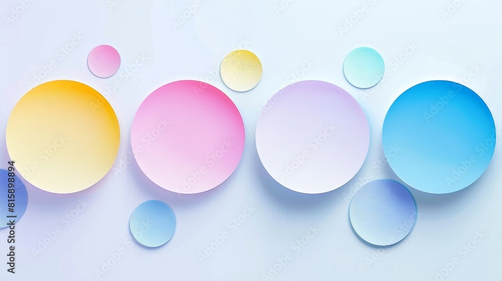 Poster the banner set features simple volume color circles in an abstract style