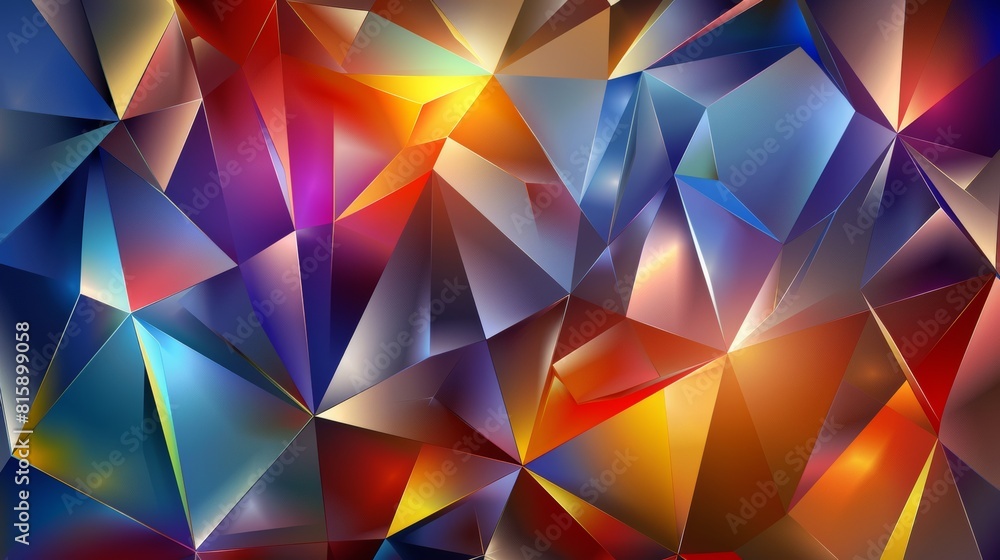 Poster a geometric background with triangles of color. design element.