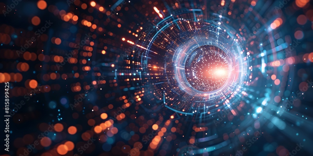 Poster futuristic science fiction visuals depicting theoretical physics concepts behind popular sci fi tech