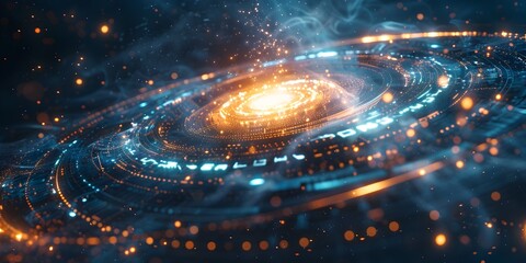 Obraz premium Futuristic Cosmic Portal Revealing Mysteries of the Universe