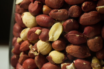 Macro photography of peanut background. Natural food concept.