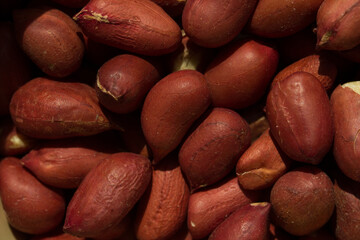 Macro photography of peanut background. Natural food concept.