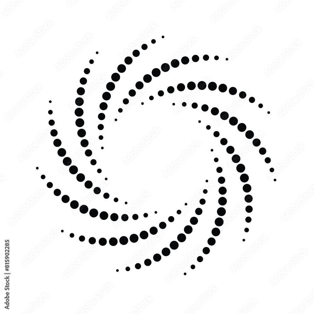 Poster black rising halftone dots in circle form, vector dotted frame, circle dots isolated on the white ba