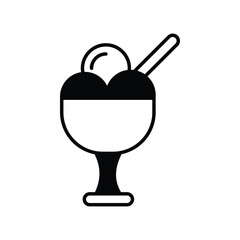 ice cream cup icon with white background vector stock illustration