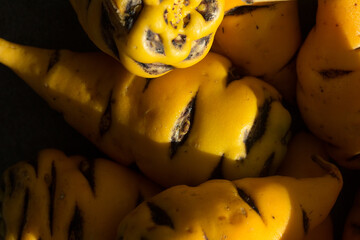 Photograph of mashua on a table. Concept of natural food.