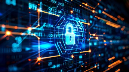 Obraz premium background digital security network