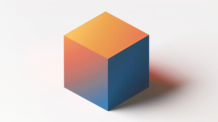 Blue and Orange Gradient Cube: A Perfect Backdrop for Technological and Business Presentations with Seamless Digital Output