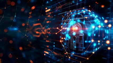 Obraz premium background digital security network