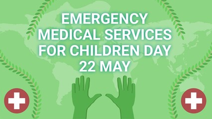Emergency Medical Services for Children Day web banner design illustration 