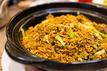 Fry rice with vegetable in the bowl