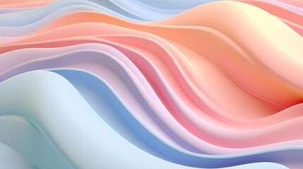 Abstract pastel colors 3d wave background. Abstract background in soft pastel colors