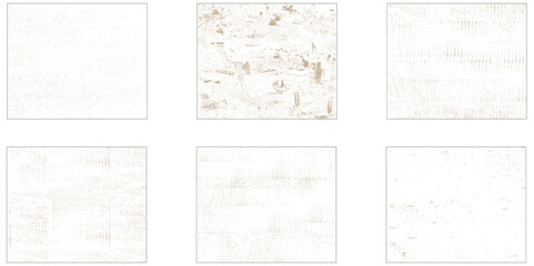 Vector paint grunge texture set. Collection of 6 grunge texture. Abstract grunge distressed wall texture overlay background set.