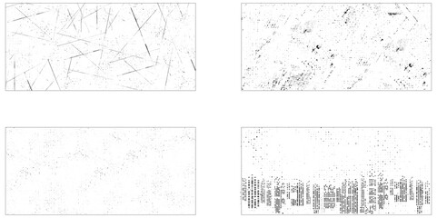 Vector paint grunge texture set. Collection of 4 grunge texture. 