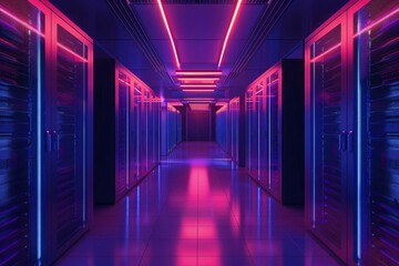 Fototapeta premium Privileged access management for sensitive data, front view, controlling highrisk access, cybernetic tone, Triadic Color Scheme