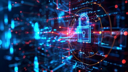 Obraz premium background digital security network