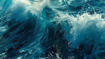 Ocean waves crashing powerfully