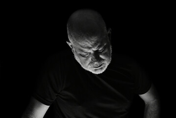 portraits face expression body movements modern man in black and white photo fine art silhouette expression