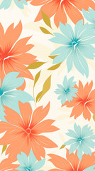 Fototapeta premium Imagem Floral, Florais, Estilo Padrão, Para Papel de Parede, Fundo de Tela, Capa Para Celular Smartphone, Tela de Computador, Tela de Celular, Tela de Smartphone, Formato 9:16 - PNG
