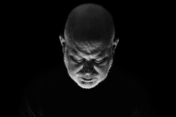 portraits face expression body movements modern man in black and white photo fine art silhouette expression