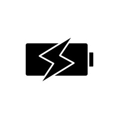 Battery charging icon. Simple solid style. Phone battery, mobile, charger, electric, power, lightning, technology, energy concept. Silhouette, glyph symbol. Vector illustration isolated.