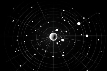 quantum universe flat design side view particle physics theme animation black and white