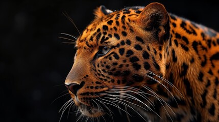 Leopard Mouth With Black Background created by ai