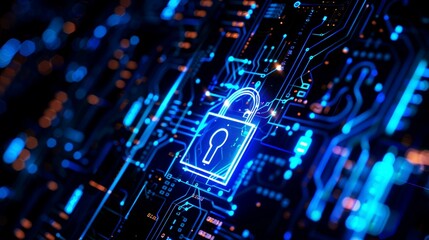 Obraz premium background digital security network