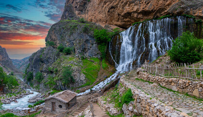 The Kapuzbasi Waterfalls in Aladaglar National Park 156 km (97 miles) south of Urgup and east of...