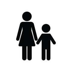 mother and son icon family woman single parent single mom symbol