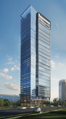Obraz premium High-rise office building,glass curtain wall design.